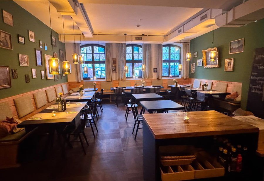 Laid tables by the window