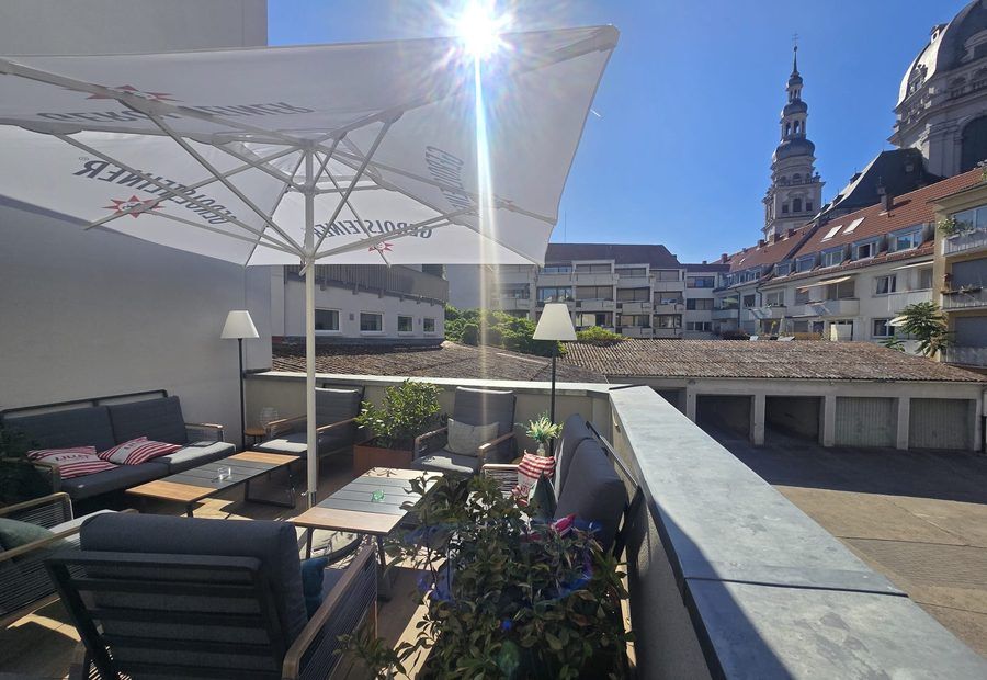 The lounge corner of the roof terrace